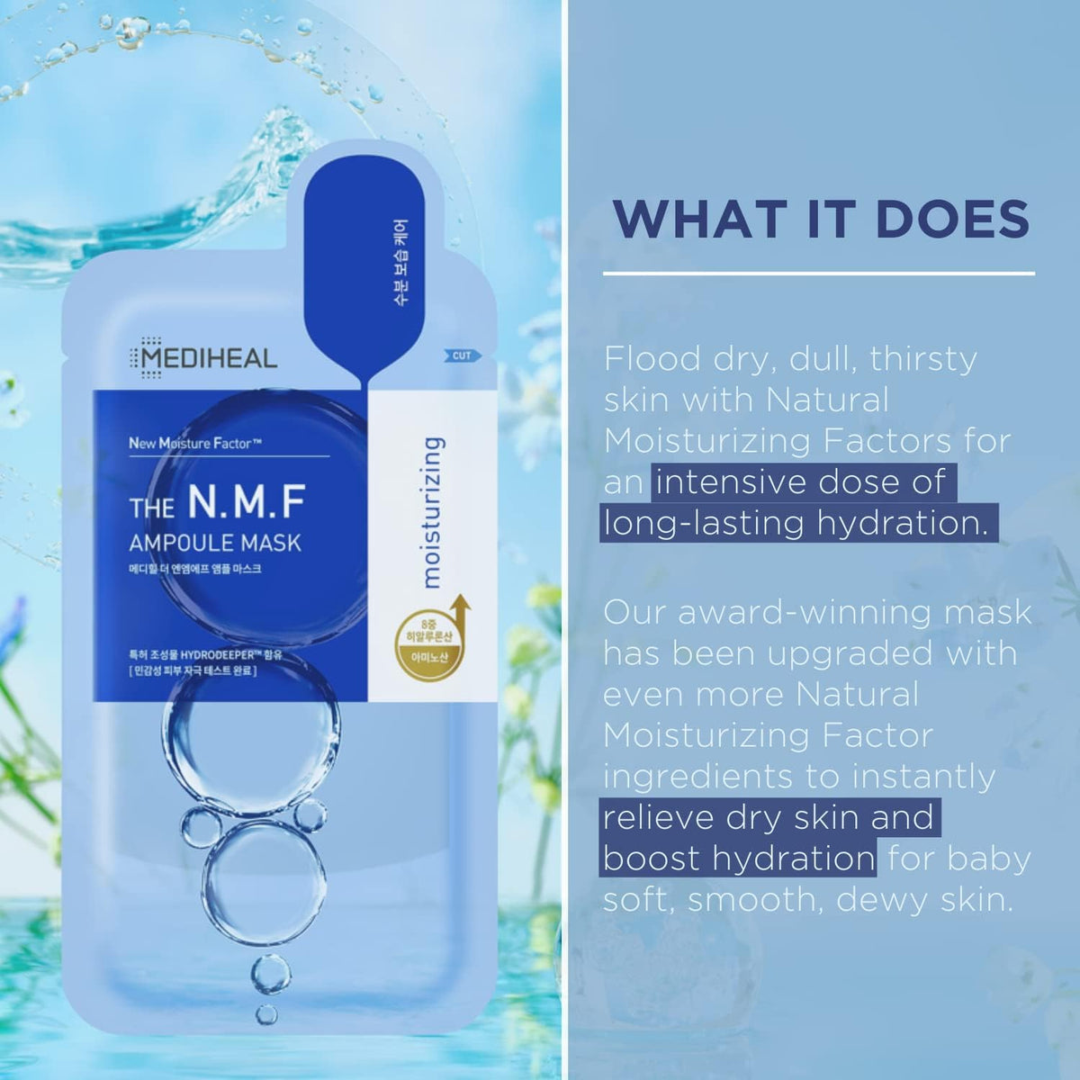 Mediheal NMF Aquaring Ampoule Sheet Mask — Pack of 10