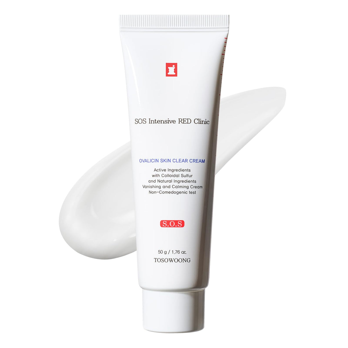 TOSOWOONG Ovalicin Skin Clear Cream Skin Soothing Moisturizing with Niacinamide and Sulfur Korean Skincare 50g 1.76 oz.